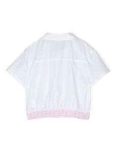 Versace Kids Katoenen shirt met geborduurd logo - Wit