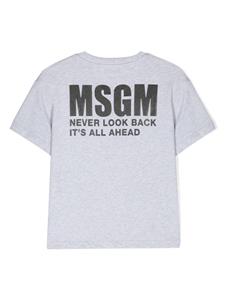 MSGM Kids T-shirt met logoprint - Grijs