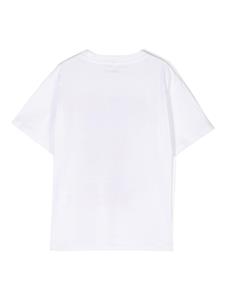 Stella McCartney Kids Katoenen T-shirt met surfprint - Wit