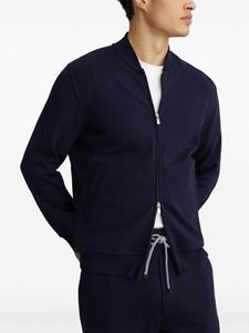 Brunello Cucinelli Sweater van katoenblend met rits - Blauw