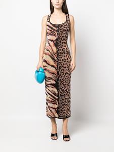 Roberto Cavalli Midi-jurk met dierenprint - Roze