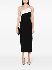 Roland Mouret drape-detailed crepe midi dress - Zwart