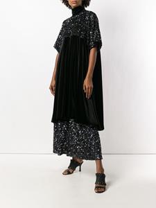 Talbot Runhof gepailletteerde jurk met asymmetrische zoom - Zwart