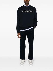 Tommy Hilfiger Sweater van katoenblend met logoprint - Blauw