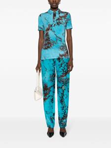 Louisa Ballou Poloshirt met grafische print - Blauw