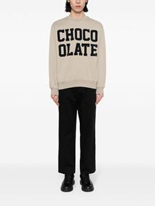 CHOCOOLATE Katoenen sweater met logoprint - Bruin