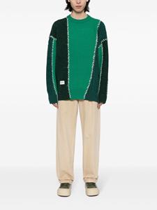 FIVE CM Ribgebreide sweater met colourblocking - Groen