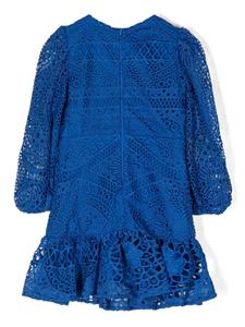 MARLO Tallulah jurk met geborduurd kant - Blauw