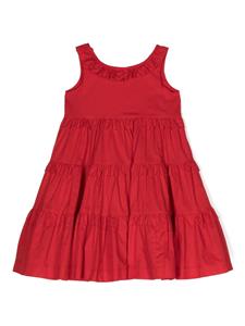 Monnalisa Katoenen jurk met ruchedetail - Rood