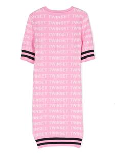 TWINSET Kids Mini-jurk met logo jacquard - Roze