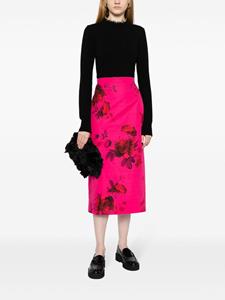 Erdem Kokerrok met bloemenprint - Roze