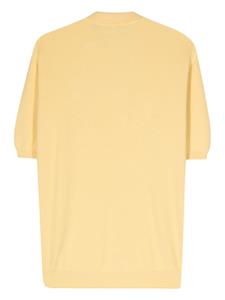 Gcds fine-knit cotton polo shirt - Geel