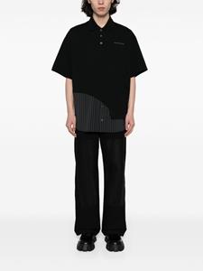 Feng Chen Wang panelled cotton polo shirt - Zwart