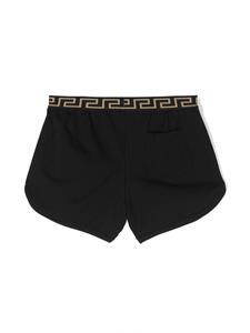 Versace Kids Shorts met Greca-tailleband - Zwart