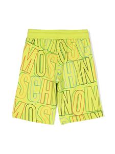 Moschino Kids Katoenen shorts met logoprint - Groen