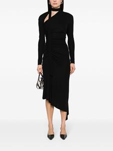 Victoria Beckham Midi-jurk met ruches - Zwart