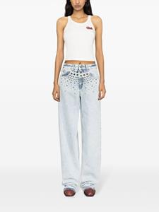 Alessandra Rich mid-rise studded wide-leg jeans - Blauw