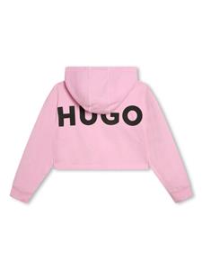 HUGO KIDS Hoodie met logoprint - Roze
