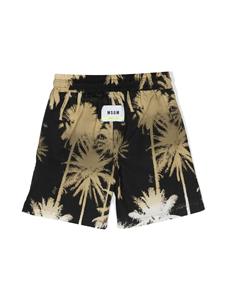 MSGM Kids Bermuda shorts met palmboomprint - Zwart