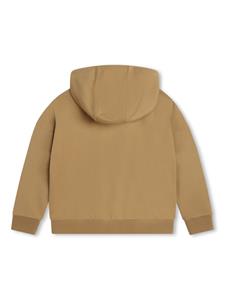 BOSS Kidswear Jersey hoodie met logo-reliëf - Bruin