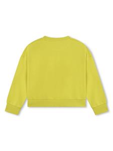 BOSS Kidswear Sweater met logo-reliëf - Geel