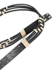 Maje Clover-plaque leather belt - Beige