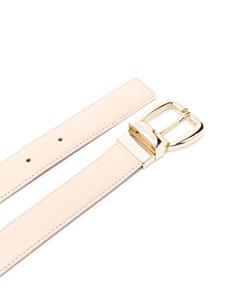 Semicouture Leren riem met gegraveerd logo - Beige