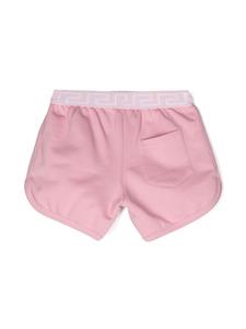 Versace Kids Katoenen shorts met logo van stras - Roze