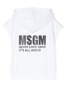 MSGM Kids Hoodie met logoprint - Wit