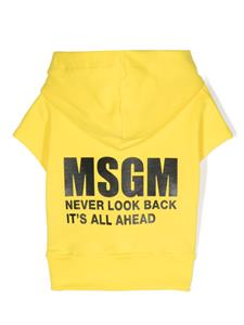 MSGM Kids Hoodie met logoprint - Geel