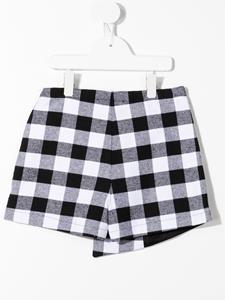 MSGM Kids Geruite culotte shorts - Zwart