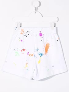 MSGM Kids Shorts met verfspatten - Wit