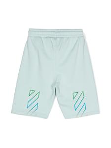 Off-White Kids Katoenen shorts met logoprint - Blauw