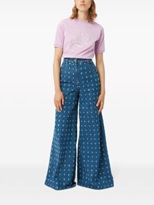 Nina Ricci High waist flared jeans met gerafeld effect - Blauw