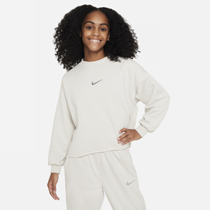 Nike Sportswear Dri-FIT sweatshirt met ronde hals voor meisjes - Grijs