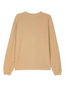 Stüssy Sweater met logopatch met contrasterend stiksel - Beige