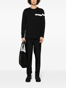 BOSS Sweater met gestreept detail - Zwart