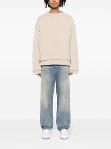 Maison Mihara Yasuhiro logo-patch wool-blend sweatshirt - Beige