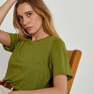 LA REDOUTE COLLECTIONS T-shirt met ronde hals in linnen, made in Europe