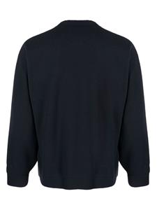 Danton Fleece sweater met logopatch - Blauw
