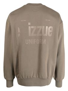 Izzue Sweater met logoprint en ronde hals - Bruin