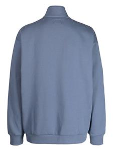 Izzue Sweater met patch en halve rits - Blauw