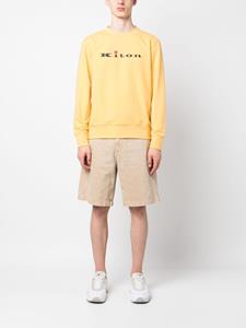 Kiton Sweater met logoprint - Geel