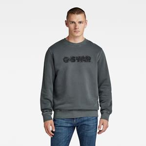 G-Star RAW Distressed Logo Sweater - Zwart - Heren