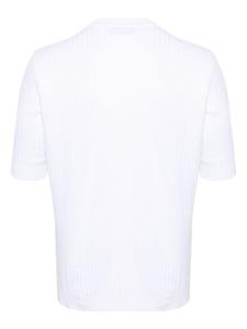 Lardini Geribbelde trui met korte mouwen - Wit