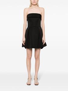 Amsale box pleat mini dress - Zwart