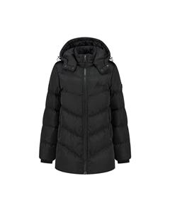 Malelions Women Signature Mid-Length Puffer Jacket - Black