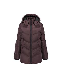 Malelions Women Signature Mid-Length Puffer Jacket - Brown