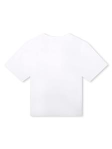Marc Jacobs Kids Katoenen T-shirt met logo-reliëf - Wit