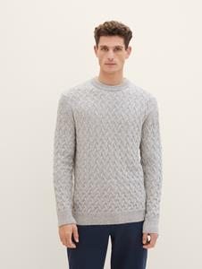 TOM TAILOR Strickpullover COSY CABLE KNIT mit Wolle